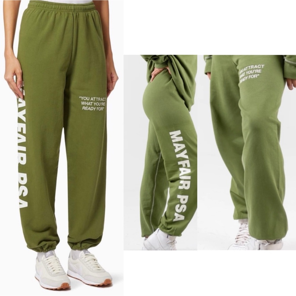 NWOT‎ Mayfair The Lable PSA Sweatpant Jogger “You Attract What You’re Ready For”